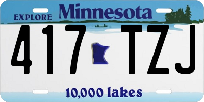MN license plate 417TZJ