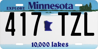 MN license plate 417TZL