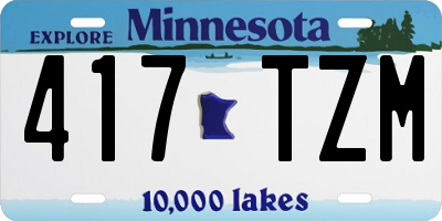 MN license plate 417TZM
