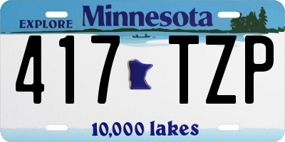 MN license plate 417TZP