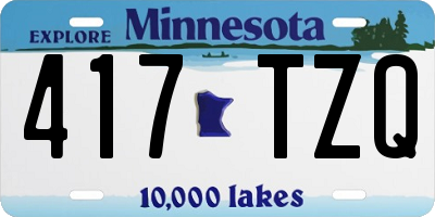 MN license plate 417TZQ