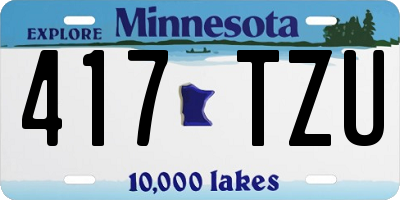 MN license plate 417TZU