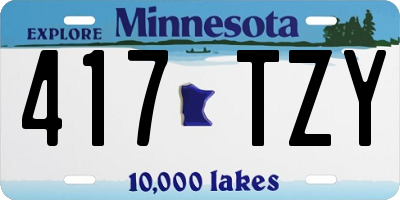 MN license plate 417TZY