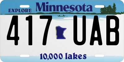 MN license plate 417UAB