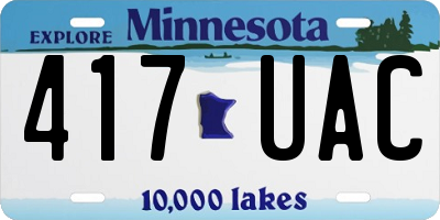 MN license plate 417UAC