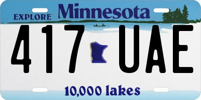 MN license plate 417UAE