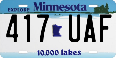 MN license plate 417UAF