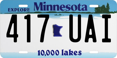 MN license plate 417UAI