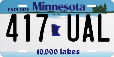 MN license plate 417UAL