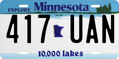 MN license plate 417UAN
