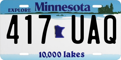 MN license plate 417UAQ