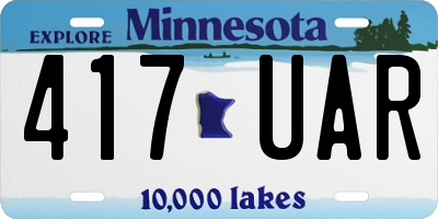 MN license plate 417UAR