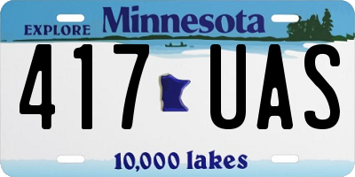 MN license plate 417UAS