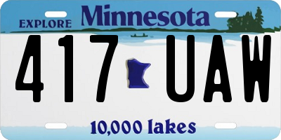 MN license plate 417UAW
