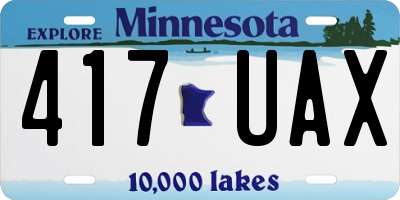 MN license plate 417UAX