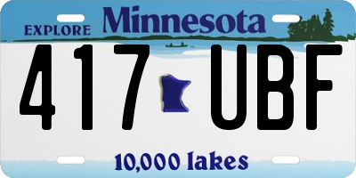 MN license plate 417UBF
