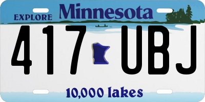 MN license plate 417UBJ