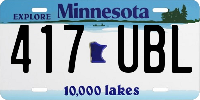 MN license plate 417UBL