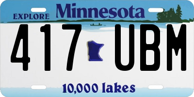 MN license plate 417UBM