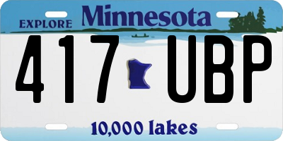 MN license plate 417UBP
