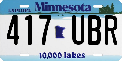 MN license plate 417UBR