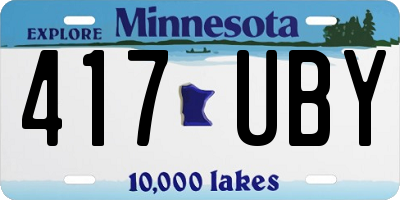 MN license plate 417UBY