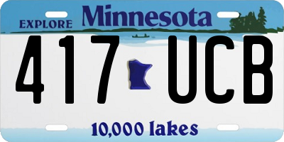 MN license plate 417UCB