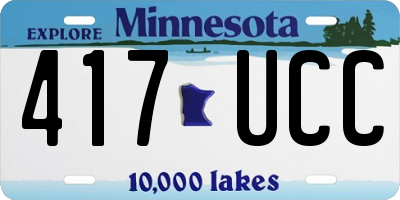 MN license plate 417UCC
