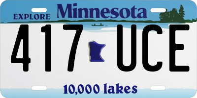 MN license plate 417UCE