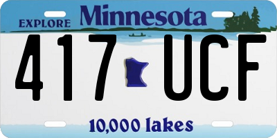 MN license plate 417UCF
