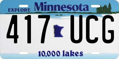 MN license plate 417UCG