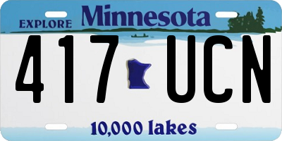 MN license plate 417UCN