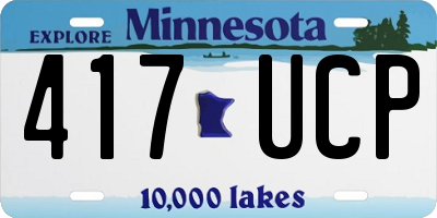 MN license plate 417UCP