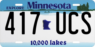 MN license plate 417UCS