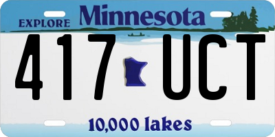 MN license plate 417UCT