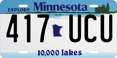 MN license plate 417UCU