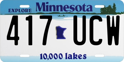 MN license plate 417UCW