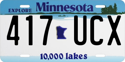 MN license plate 417UCX