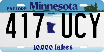 MN license plate 417UCY
