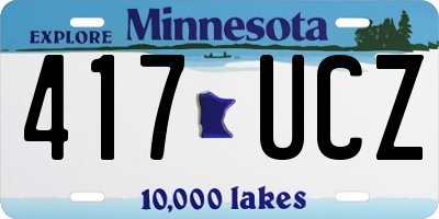 MN license plate 417UCZ