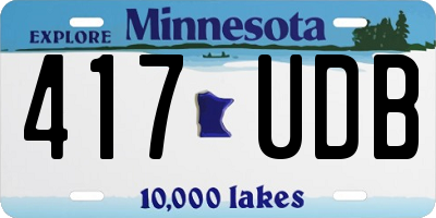 MN license plate 417UDB