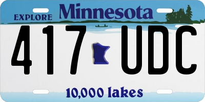 MN license plate 417UDC