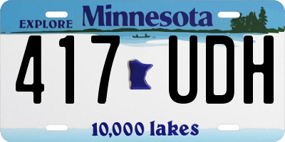 MN license plate 417UDH