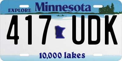 MN license plate 417UDK