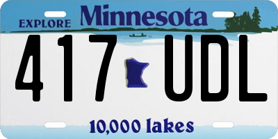 MN license plate 417UDL