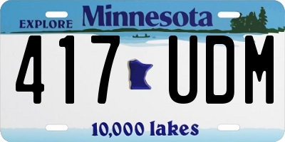 MN license plate 417UDM
