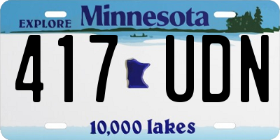 MN license plate 417UDN