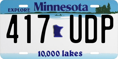 MN license plate 417UDP