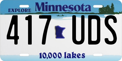 MN license plate 417UDS