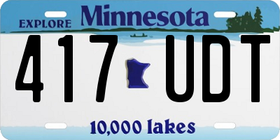 MN license plate 417UDT